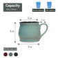 Set of 6 Ceramic Cups – 8oz Teal Drinkware with Colored Interior