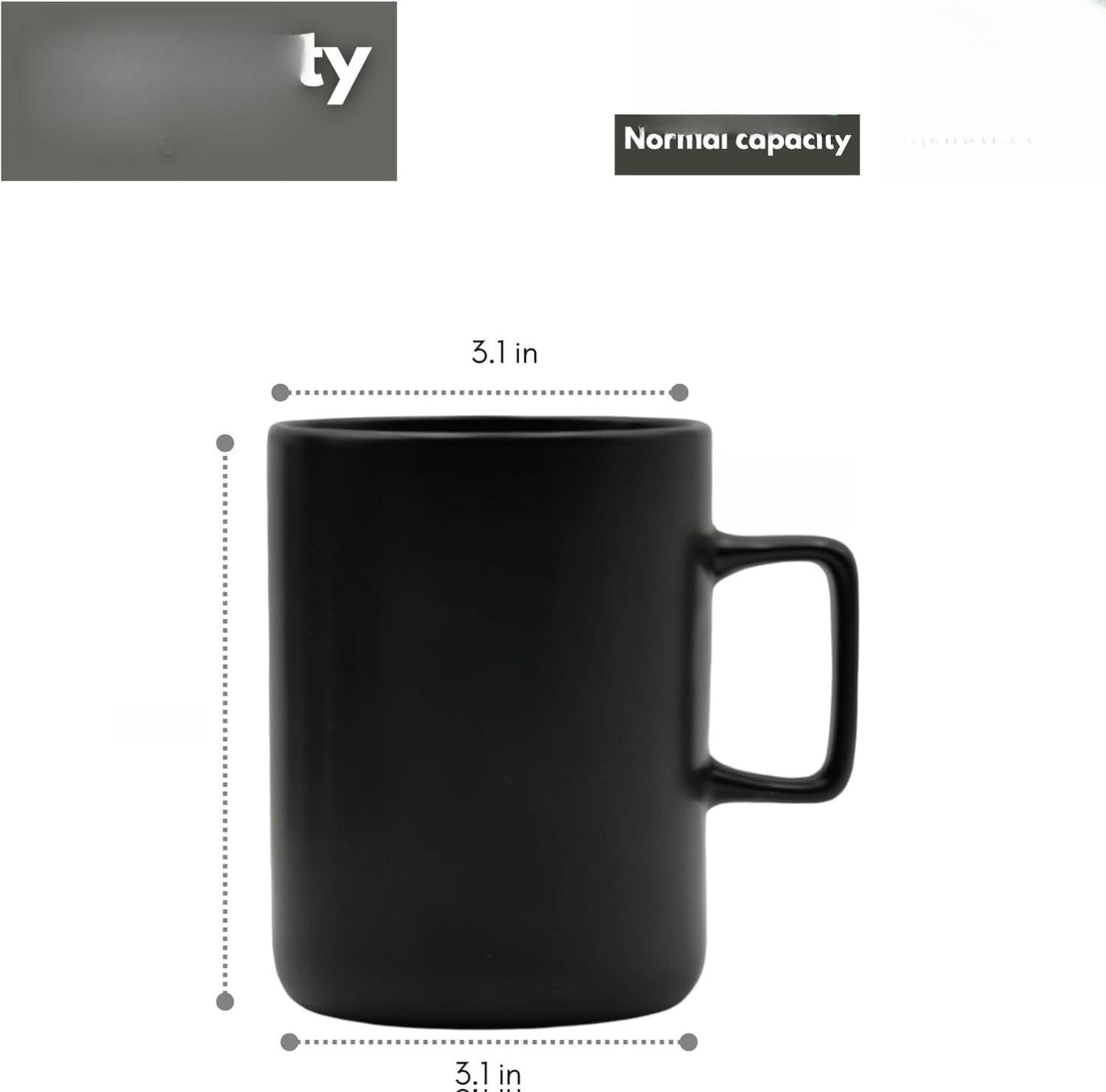 Set of 12 Matte Black Coffee Mugs – 12oz Ceramic Cups for Coffee & Tea