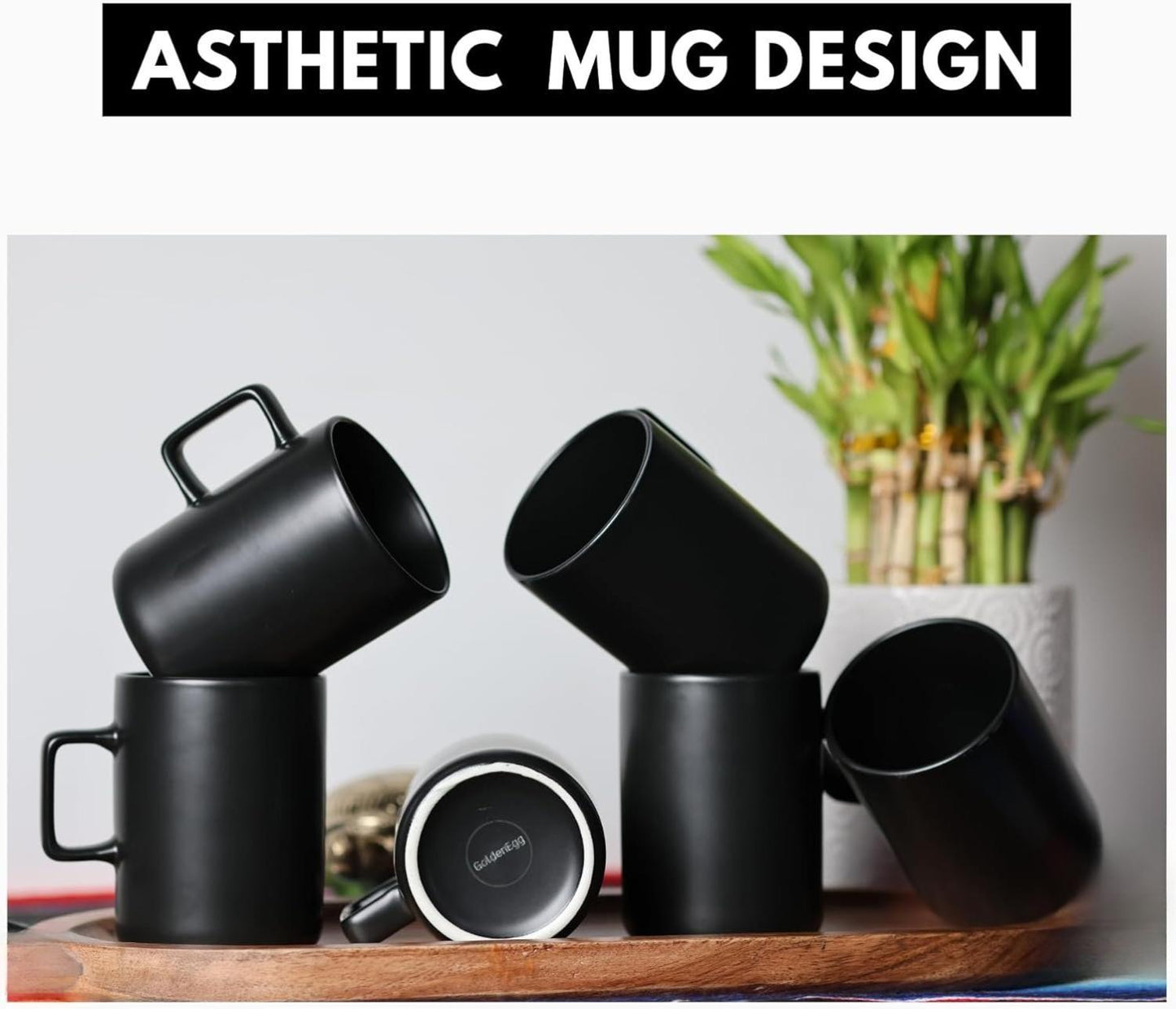 Set of 12 Matte Black Coffee Mugs – 12oz Ceramic Cups for Coffee & Tea