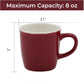 Set of 12 Red Ceramic Mugs – 8oz Durable Porcelain Coffee Cups