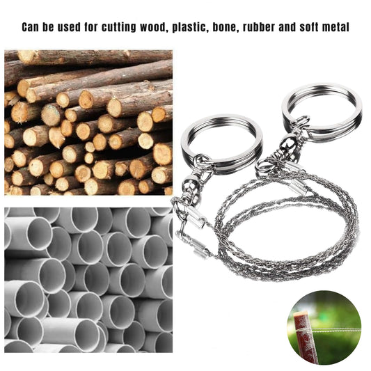 Pocket Spiral Wire Saw 22" Stainless Steel Camping Saw