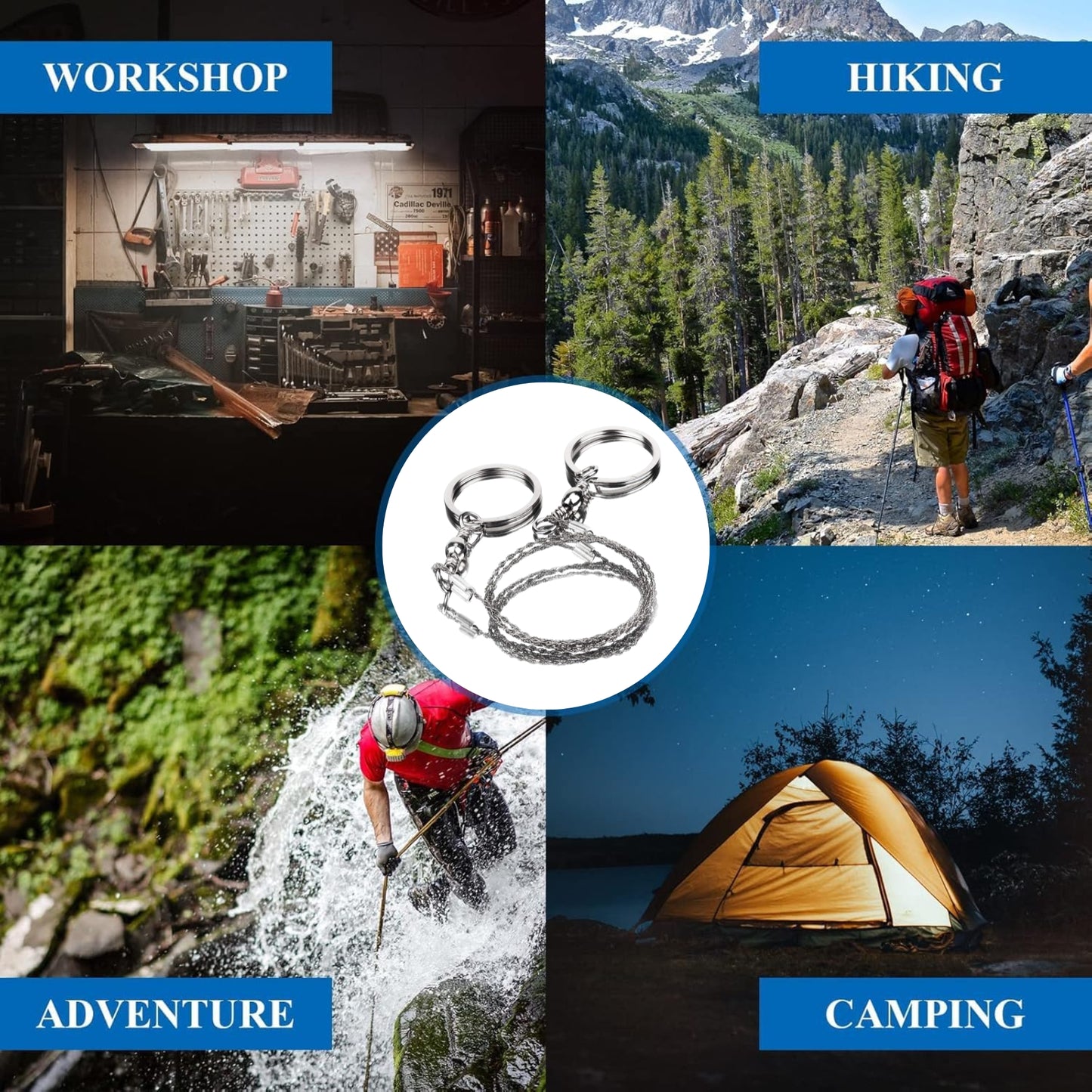 Pocket Spiral Wire Saw 22" Stainless Steel Camping Saw