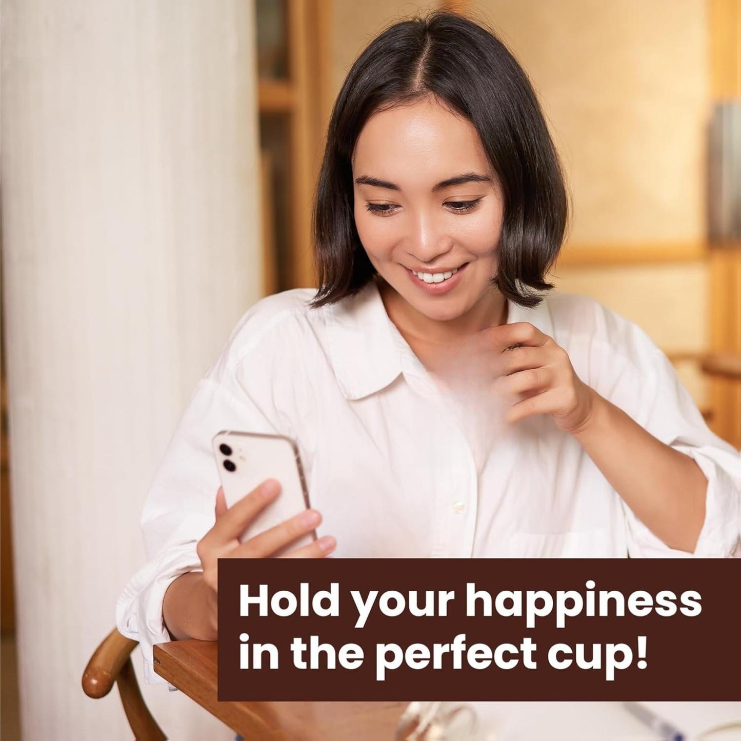 Set of 4 Decorative Ceramic Coffee Mugs – 10oz Typography Design Cups