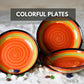 Set of 8 Rainbow Ceramic Dinner Plates – 8in Mexican-Inspired Tableware