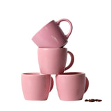Set of 4 Mini Porcelain Espresso Cups – 3oz Pink Demitasse Coffee Mugs
