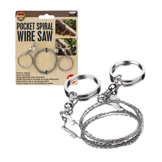 Pocket Spiral Wire Saw 22" Stainless Steel Camping Saw