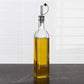 Set of 2 Glass Olive Oil Dispenser Bottles – Leakproof Cruets with Steel Spouts