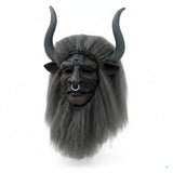 Realistic Beast Demon Halloween Mask – Latex Horror Mask with Horns & Beard for Scary Cosplay