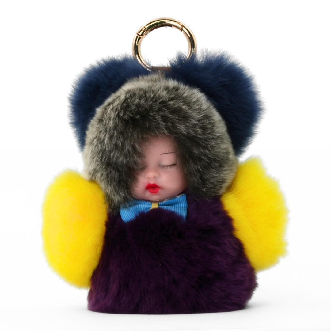 Cuddly Baby Plush Keychain – Cute Furry Mini Charm for Bags & Keys | Soft Stress-Relief Toy & Perfect Girly Gift