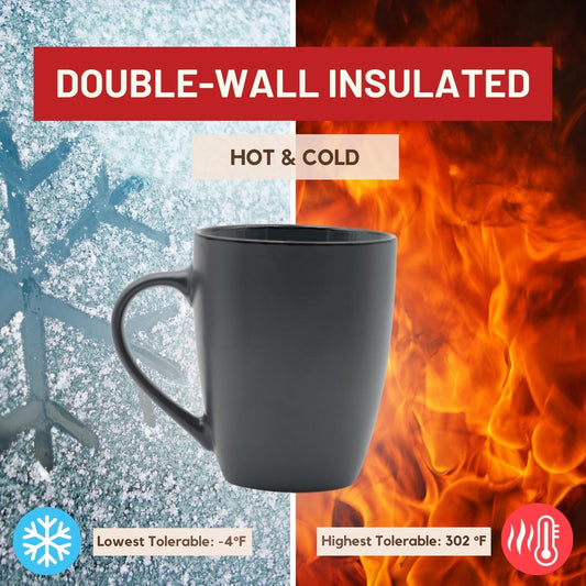 Set of 6 Ceramic Coffee Mugs – Matte Finish Multicolor Reusable Cups