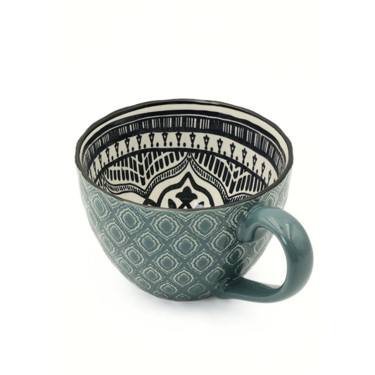 Set of 4 Ceramic Coffee Mugs 14oz