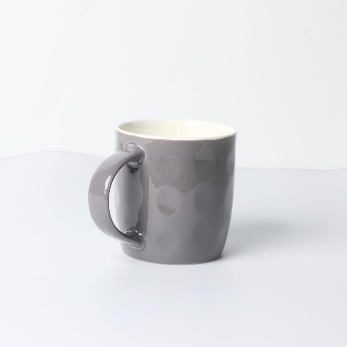 Set of 12 Ceramic Coffee Mugs – 12oz Grey Cups for Home & Office