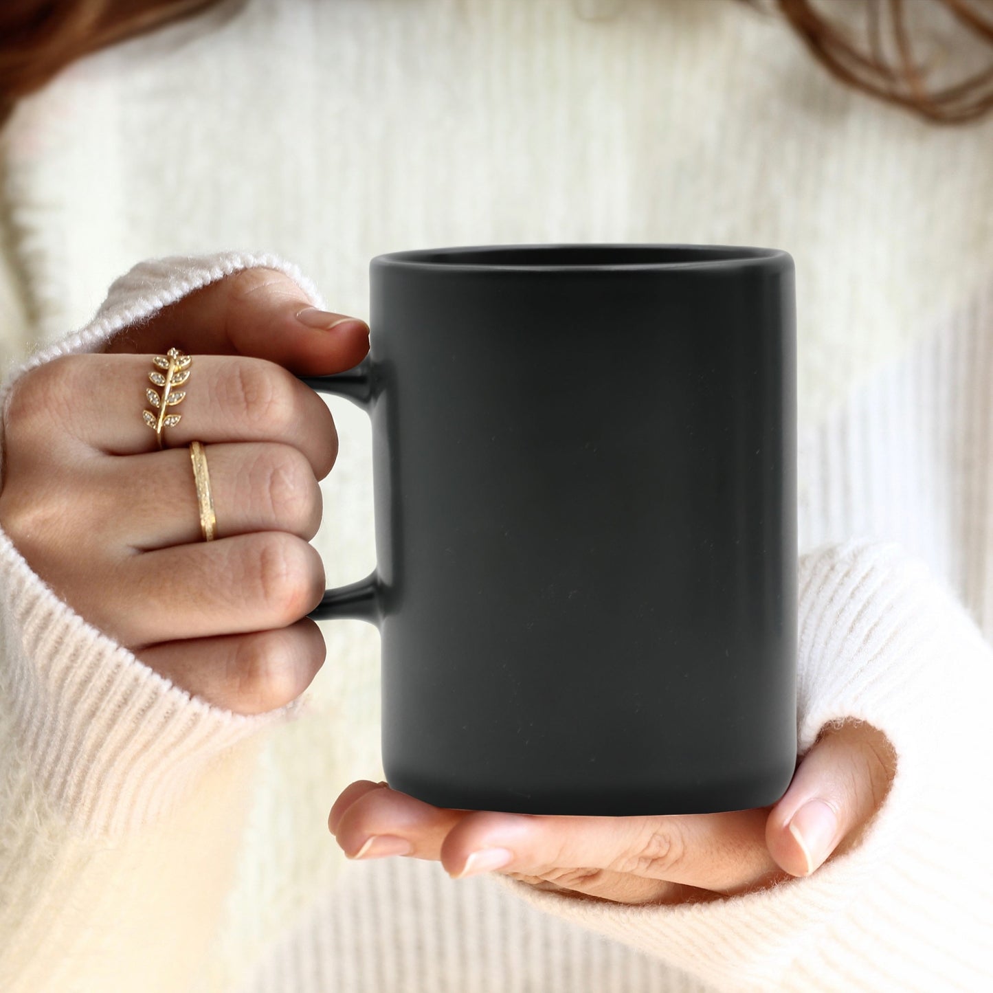 Black Ceramic Mugs Set of 6