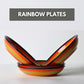 Set of 8 Rainbow Ceramic Dinner Plates – 8in Mexican-Inspired Tableware