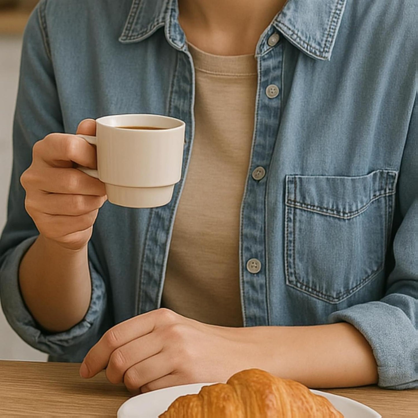 Set of 12 White Porcelain Espresso Cups – 3oz Stackable Coffee Mugs