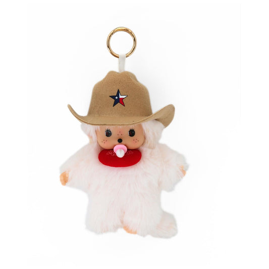 Baby Monkey Plush Keychain with Hat Cuddly Mini Charm