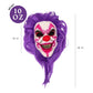 JOKER Evil Laughing Clown Halloween Mask – Realistic Full Head Latex Scary Mask with Purple Hair | Horror Cosplay Costume & Haunted House Prop