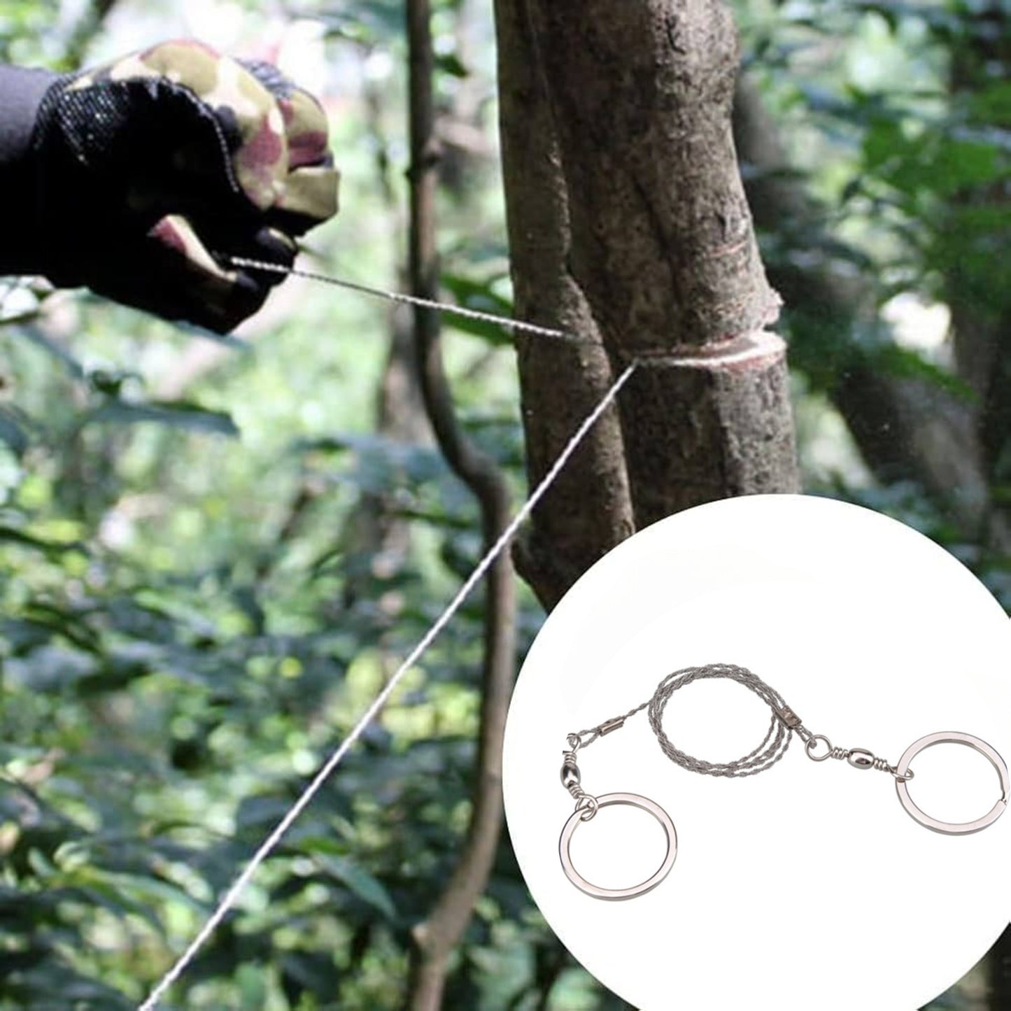 Pocket Spiral Wire Saw 22" Stainless Steel Camping Saw