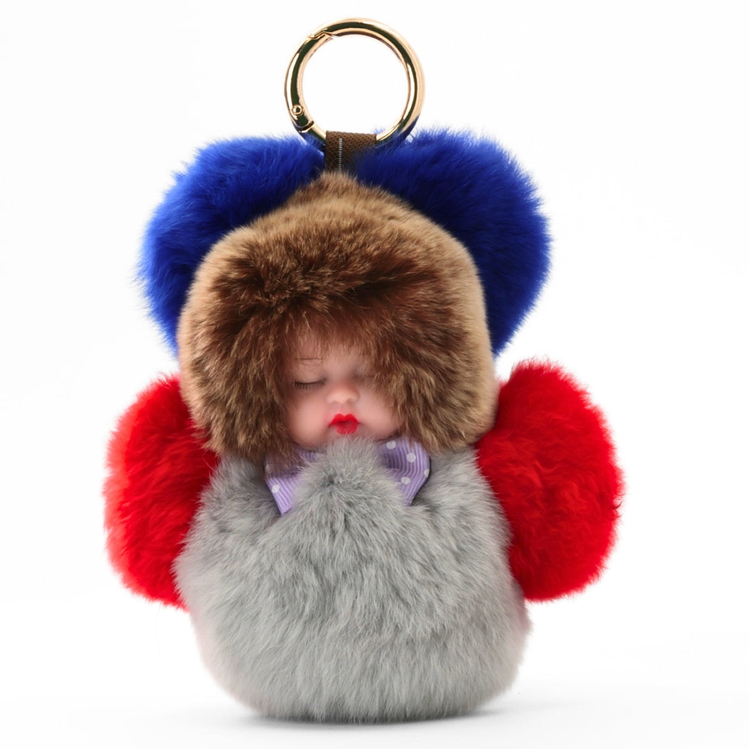 Cuddly Baby Plush Keychain – Cute Furry Mini Charm for Bags & Keys | Soft Stress-Relief Toy & Perfect Girly Gift
