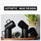 Black Ceramic Mugs Set of 6