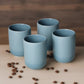 Set of 4 Ceramic Latte Mugs – Modern Ribbed Design Coffee & Tea Cups