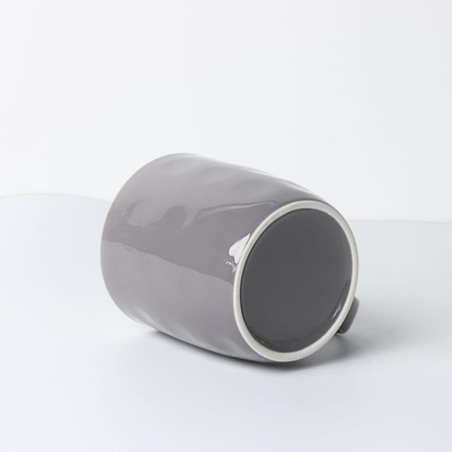 Set of 12 Ceramic Coffee Mugs – 12oz Grey Cups for Home & Office