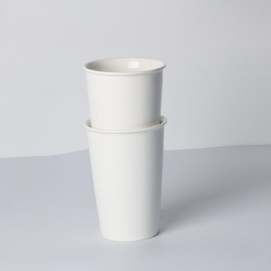 Set of 6 Tall Ceramic Drinking Cups – 13oz Minimalist Toxin-Free Design