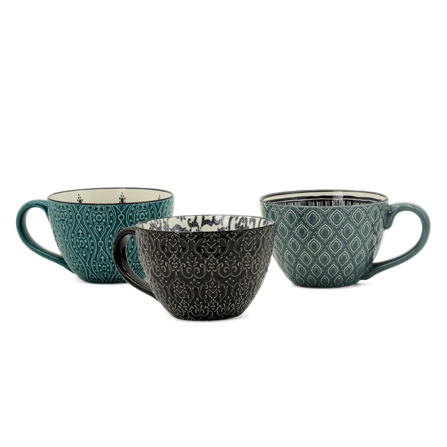 Set of 4 Ceramic Coffee Mugs 14oz