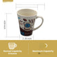 Set of 4 Decorative Ceramic Coffee Mugs – 10oz Typography Design Cups