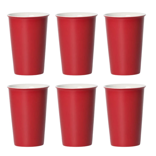 Set of 6 Tall Ceramic Drinking Cups – 13oz Minimalist Toxin-Free Design