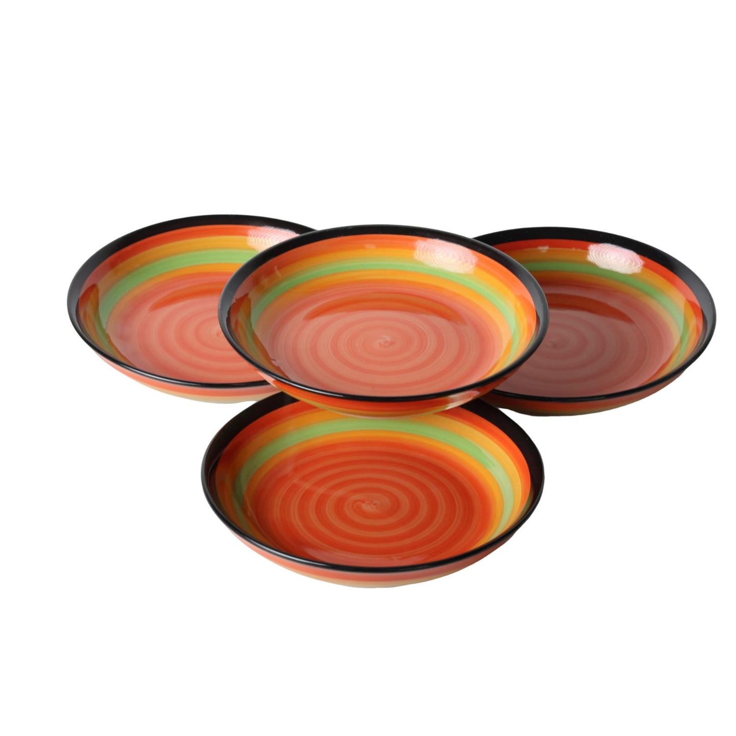 Set of 8 Rainbow Ceramic Dinner Plates – 8in Mexican-Inspired Tableware