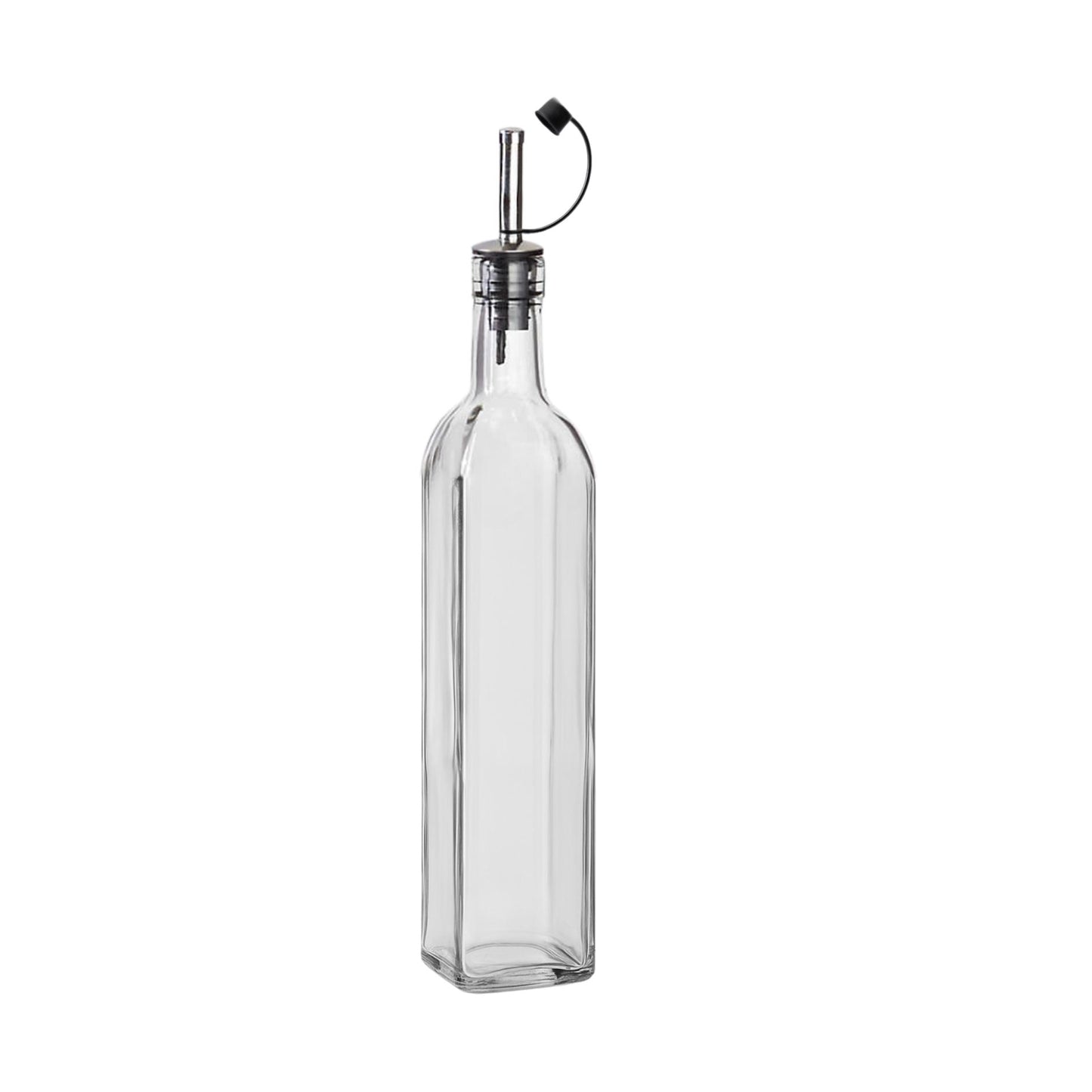 Set of 2 Glass Olive Oil Dispenser Bottles – Leakproof Cruets with Steel Spouts