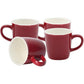 Set of 12 Red Ceramic Mugs – 8oz Durable Porcelain Coffee Cups