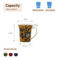 Set of 4 Ceramic Espresso Mugs – 8oz Multicolor Coffee Bean Print Cups